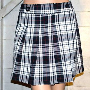 Topshop Black White Plaid Skirt 6